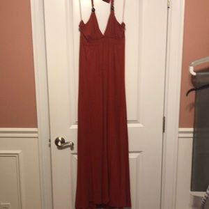 Womens Large Burnt Orange Maxi Dress